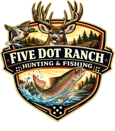 Five Dot Ranch Hunting & Fishing crest logo